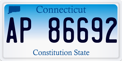 CT license plate AP86692