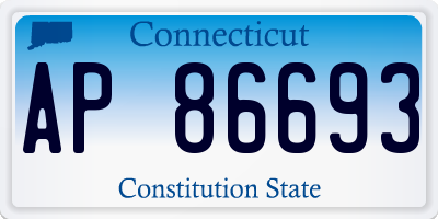 CT license plate AP86693