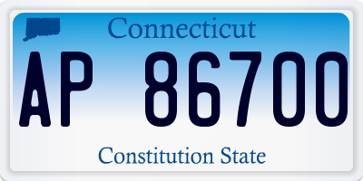 CT license plate AP86700