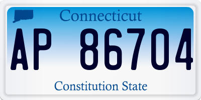 CT license plate AP86704