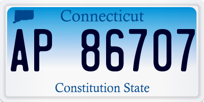 CT license plate AP86707