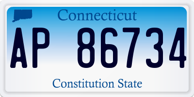 CT license plate AP86734
