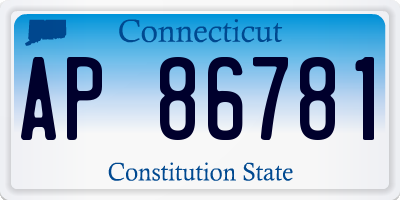 CT license plate AP86781