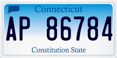 CT license plate AP86784