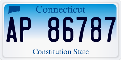 CT license plate AP86787