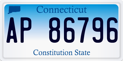 CT license plate AP86796