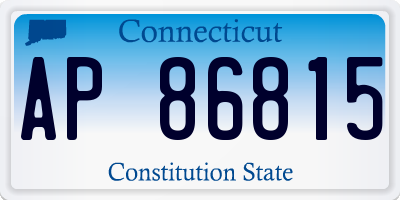 CT license plate AP86815