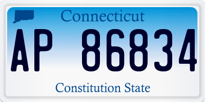 CT license plate AP86834