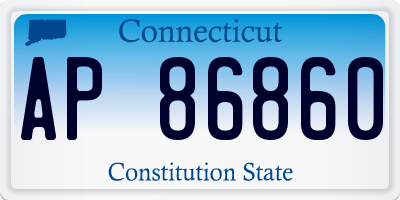 CT license plate AP86860
