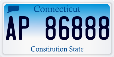 CT license plate AP86888