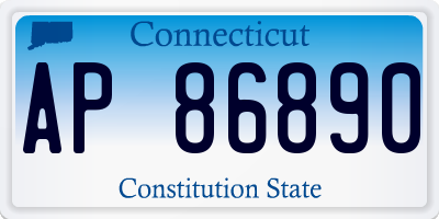 CT license plate AP86890