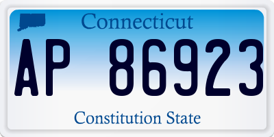 CT license plate AP86923