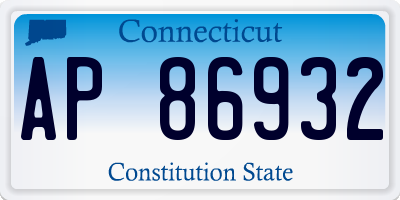 CT license plate AP86932