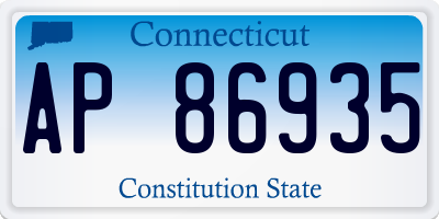 CT license plate AP86935