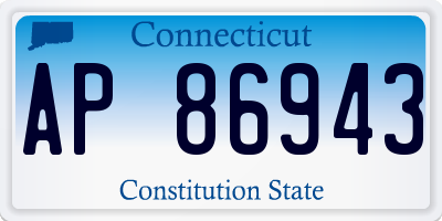 CT license plate AP86943