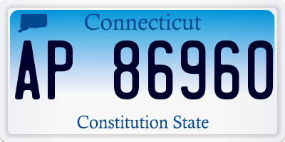 CT license plate AP86960