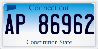 CT license plate AP86962