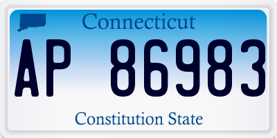 CT license plate AP86983