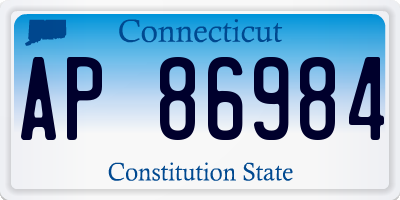 CT license plate AP86984