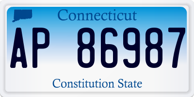 CT license plate AP86987