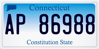 CT license plate AP86988