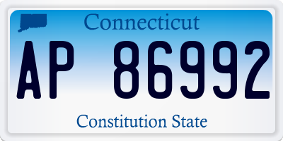 CT license plate AP86992