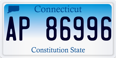 CT license plate AP86996