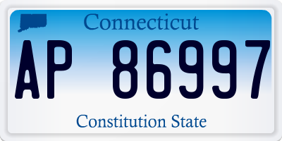CT license plate AP86997