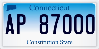 CT license plate AP87000
