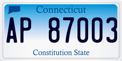 CT license plate AP87003