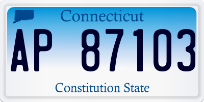 CT license plate AP87103