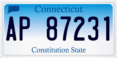 CT license plate AP87231