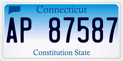CT license plate AP87587