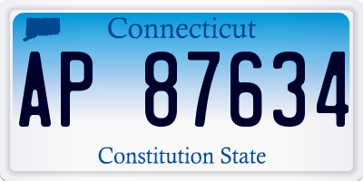 CT license plate AP87634