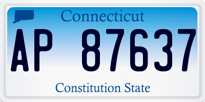 CT license plate AP87637