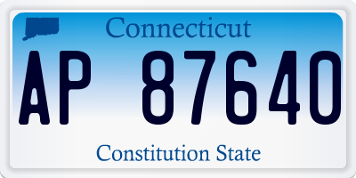 CT license plate AP87640