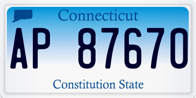 CT license plate AP87670