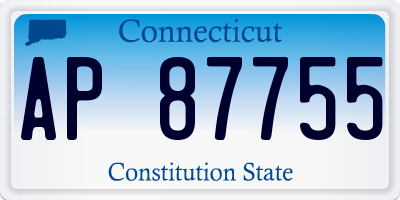 CT license plate AP87755