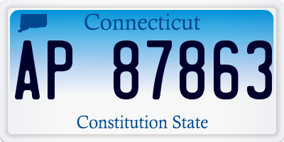 CT license plate AP87863