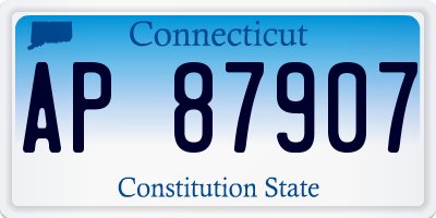 CT license plate AP87907