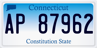 CT license plate AP87962