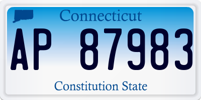 CT license plate AP87983