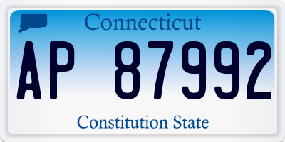CT license plate AP87992