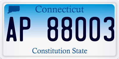 CT license plate AP88003
