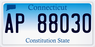 CT license plate AP88030