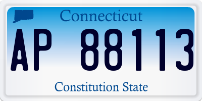 CT license plate AP88113