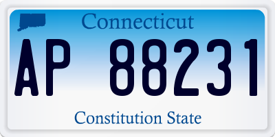 CT license plate AP88231