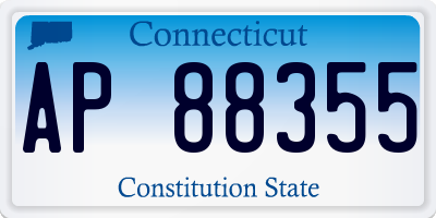 CT license plate AP88355