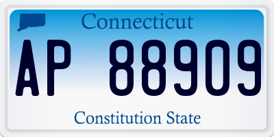 CT license plate AP88909