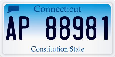 CT license plate AP88981